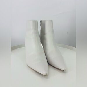 Tony Bianco Leather Glam Booties in Milk Capresso Crystal Heel White Cream 6